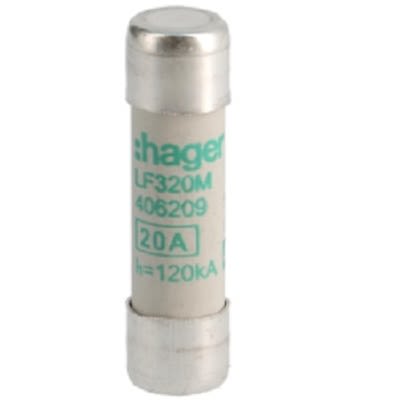 Hager 20A Cartridge Fuse, 10 x 38mm [LF320M]; 250-8611