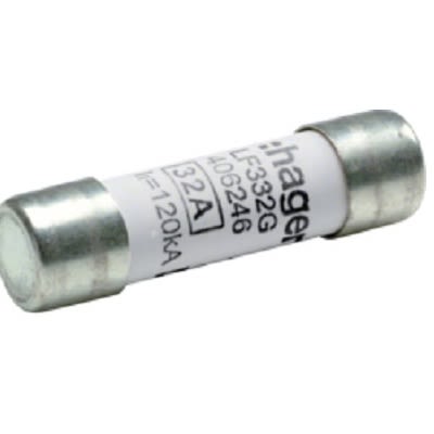 Hager 32A Cartridge Fuse, 10 x 38mm [LF332G]; 250-8615