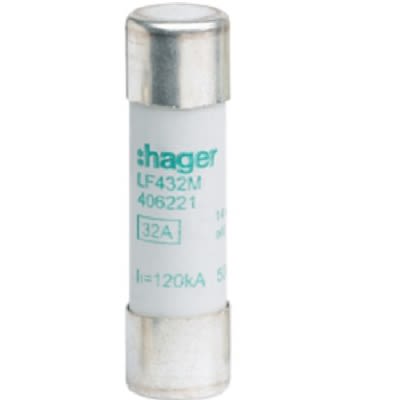 Hager 32A Cartridge Fuse, 14 x 51mm [LF432M]; 250-8632