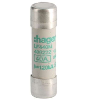 Hager 40A Cartridge Fuse, 14 x 51mm [LF440M]; 250-8634