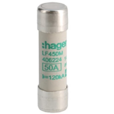 Hager 50A Cartridge Fuse, 14 x 51mm [LF450M]; 250-8637