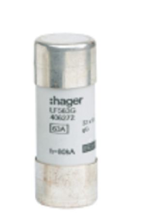 Hager 25A Cartridge Fuse, 22.2 x 58mm [LF525G]; 250-8644