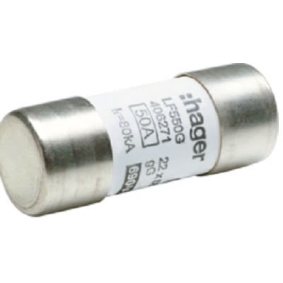 Hager 50A Cartridge Fuse, 22.2 x 58mm [LF550G]; 250-8649