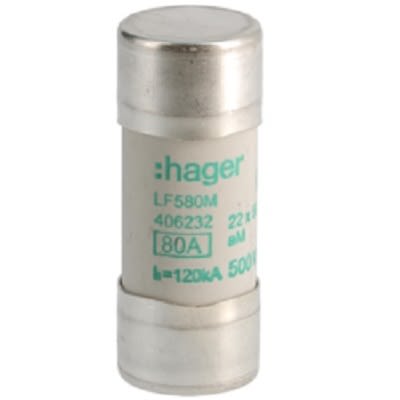 Hager 80A Cartridge Fuse, 22.2 x 58mm [LF580M]; 250-8654