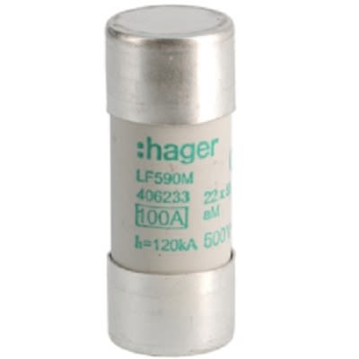 Hager 100A Cartridge Fuse, 22.2 x 58mm [LF590M]; 250-8656