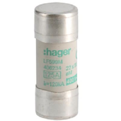 Hager 125A Cartridge Fuse, 22.2 x 58mm [LF599M]; 250-8659