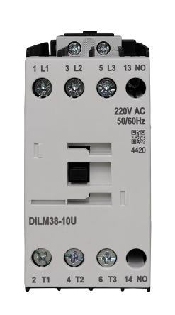 RS PRO RSPRO38-10 Contactor, 230 V ac Coil, 3-Pole, 38 A, 18.5 kW, 1NO, 690 V [0]; 250-8825
