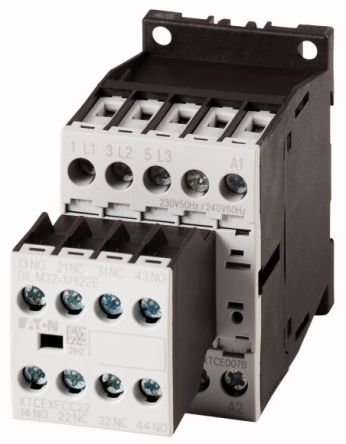 Eaton DILM Contactor, 220 V ac, 230 V dc Coil, 4-Pole, 90 kW [106363 DILM15-22(230V50HZ,240V60HZ)]; 250-9475
