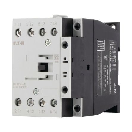 Eaton DILMP Contactor, 230 V Coil, 4-Pole, 45 A, 14 kW, 1N/O [109825 DILMP45-10(230V50/60HZ)]; 250-9540