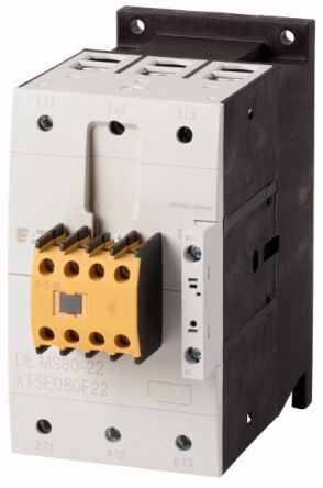 Eaton Contactor, 220 V ac, 230 V dc Coil, 3-Pole, 80 A, 2NC/2NO [191749 DILMS80-22(230V50HZ,240V60HZ)]; 250-9813