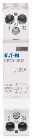 Eaton DILM Installation Contactor, 12 V ac/dc Coil, 20 A, 1NO+1NC, 400 V [193906 CR2011012]; 250-9820