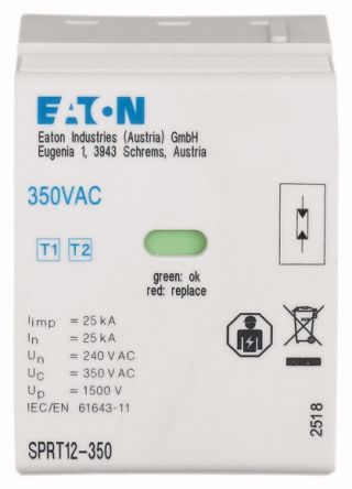 Eaton Surge Arrester, 25kA, On Base Element Mount [195237 SPRT12-350]; 250-9825