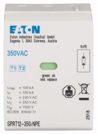 Eaton Surge Arrester, 100kA, On Base Element Mount [195238 SPRT12-350/NPE]; 250-9826