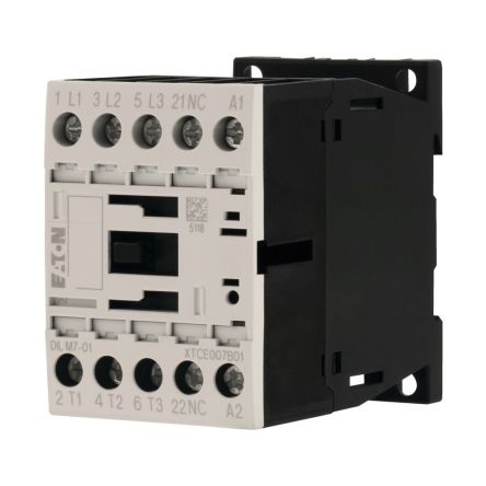 Eaton DILM Contactor, 42/48 V ac Coil, 3-Pole, 3 kW, 1NC [276581 DILM7-01(42V50HZ,48V60HZ)]; 251-0169
