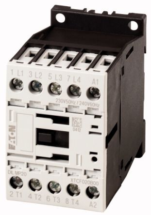 Eaton DILM Contactor, 220 V ac, 230 V dc Coil, 3-Pole, 4.5 kW, 1N/O [276973 DILMP20(415V50HZ,480V60HZ)]; 251-0317