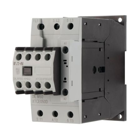 Eaton DILM Contactor, 24 → 27 V dc Coil, 3-Pole, 22 kW [277876 DILM50-22(RDC24)]; 251-0669