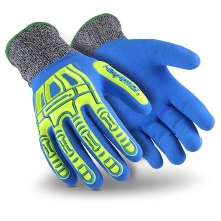 Hexarmor Thin Lizzie™ Fluid 7102 Blue Glass Fibre, HPPE Impact Protection Work Gloves, Size 12, Nitrile Coating [6065612]; 251-0996