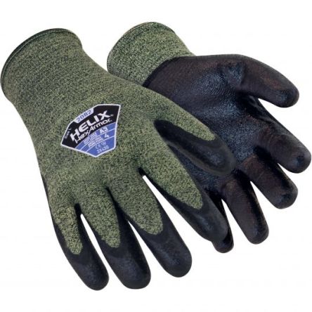 Hexarmor Green Aramid, Wool Cut Resistant, Flame Resistant Work Gloves, Size 9, Neoprene Coating [6061409]; 251-1006