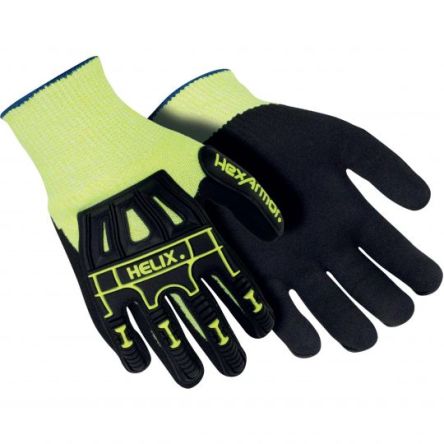 Hexarmor Helix®3000 Black Glass Fibre, HPPE Impact Protection Work Gloves, Size 10, Nitrile Coating [6066210]; 251-1046