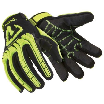 Hexarmor Black Nylon, Spandex Impact Protection Work Gloves, Size 11, PVC Coating [6064211]; 251-1074
