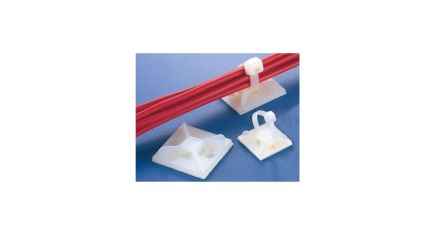 HellermannTyton Self Adhesive Natural Cable Tie Mount 28 mm x 28mm, 5.5mm Max. Cable Tie Width [MB4A-L(151-00533)]; 251-1896
