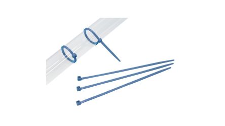 HellermannTyton Cable Tie, 100mm x 2.5 mm, Blue Metal Detectable, Pk-100 [MCTS100-BLU(111-01341)]; 251-1912