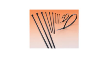 HellermannTyton Cable Tie, 301mm x 4.8 mm, Black Nylon, Pk-100 [T60R-HSW(111-00765)]; 251-2004