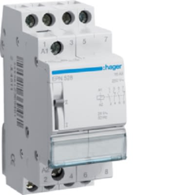 Hager DIN Rail Latching Relay, 24V Coil, DPDT [EPN528]; 251-2039