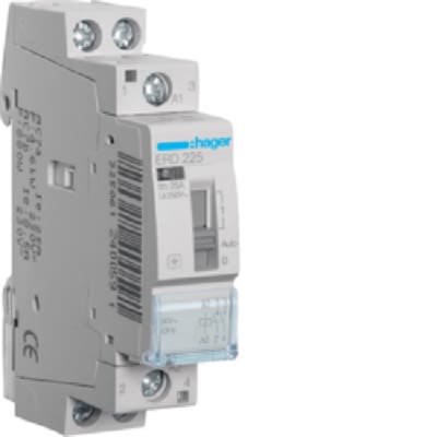 Hager ERD Contactor, 24 V Coil, 2-Pole, 25 A, 4.6 kW, 2NO [ERD225]; 251-2040