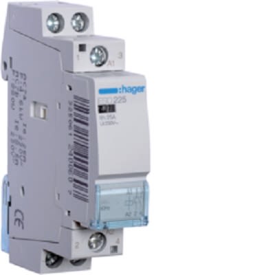 Hager ESD Contactor, 24 V Coil, 2-Pole, 25 A, 4.6 kW, 2NO [ESD225]; 251-2043