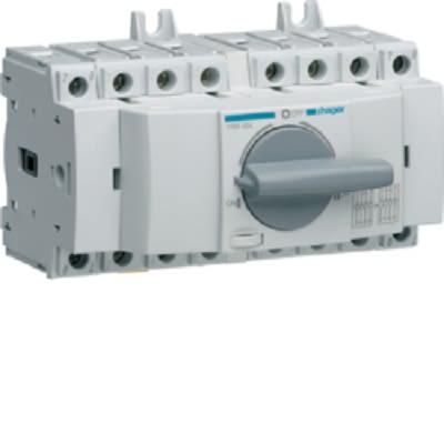 Hager 4P Pole DIN Rail Changeover Switch - 40A Maximum Current, 26kW Power Rating, IP20 [HIM404]; 251-2051