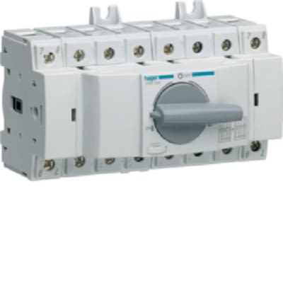 Hager 4P Pole DIN Rail Isolator Switch - 63A Maximum Current, 41kW Power Rating, IP20 [HIM406]; 251-2052