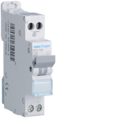 Hager Electronic Circuit Breaker 32A MFS, 1 channels [MFS732]; 251-2070