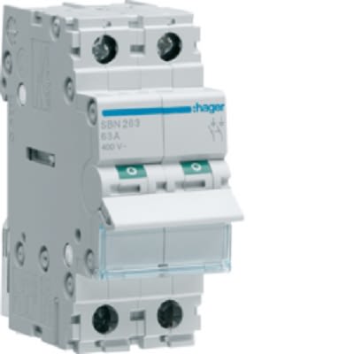 Hager SBN Series Modular Switch, (On)-Off, DIN Rail, NC/NO, 440V, IP20 [SBN263]; 251-2089