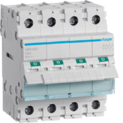 Hager SBN Series Modular Switch, On-Off, DIN Rail, NC/NO, 440V, IP20 [SBN463]; 251-2090