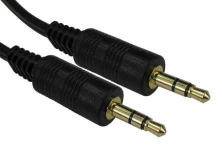 RS PRO Male 3.5mm Stereo Jack to Male 3.5mm Stereo Jack Aux Cable, 2m [0]; 251-3210