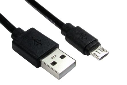 RS PRO USB 2.0, Male USB A to Male Micro USB B, 1.8m [0]; 251-3248