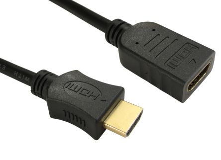 RS PRO, 50cm Male HDMI to Female HDMI High Speed 4K [0]; 251-3252