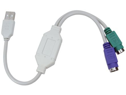 RS PRO , Male USB A to Female PS/2, 360mm [0]; 251-3274