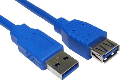 RS PRO USB 3.0, Male USB A to Female USB A, 1m [0]; 251-3293