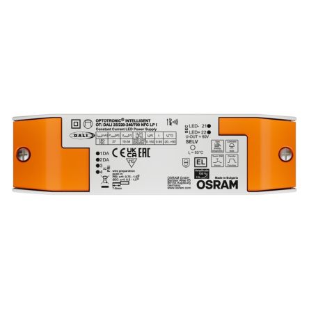 Osram LED Driver, 15-54V Output, 27W Output, 180 → 700mA Output, Constant Current Dimmable [OTI-DALI-25/220-240/700-NFC-LPI]; 251-5270
