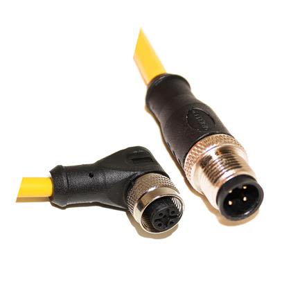 Mueller Electric Straight Male M12 to Right Angle Female M12 Sensor Actuator Cable, 10m [C4AD05M010]; 251-7230