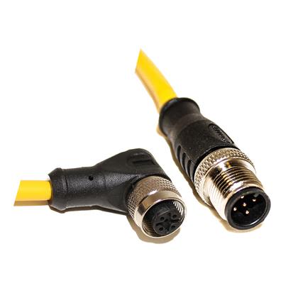 Mueller Electric Straight Male M12 to Right Angle Female M12 Sensor Actuator Cable, 5m [C5AD06M005]; 251-7247
