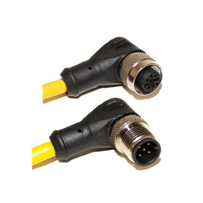 Mueller Electric Right Angle Male M12 to Right Angle Female M12 Sensor Actuator Cable, 5m [C5BD06M005]; 251-7254