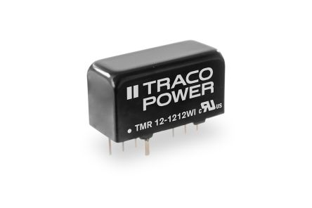 TRACOPOWER TMR 12WI DC-DC Converter, 12V dc/ 500mA Output, 9 → 36 V dc Input, 12W, PCB Mount, +85°C Max Temp [TMR 12-2422WI]; 251-7290