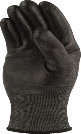 Delta Plus Black Carbon Fibre Anti-Static General Handling Gloves, Size 6, Polyurethane Coating [VECUTB05GR06]; 251-7485
