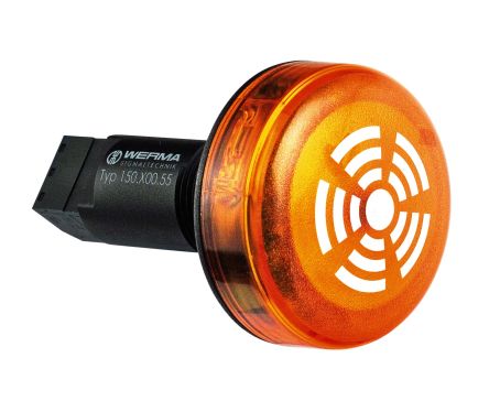 Werma 150 Series Yellow Continuous lighting Beacon, 115 V, Built-in Mounting, LED Bulb [150.300.67]; 251-7988