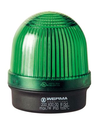 Werma 200 Series Green Continuous lighting Beacon, 12 → 230 V, Base Mount, Filament Bulb, IP65 [200.200.00]; 251-7995