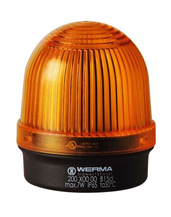 Werma 200 Series Yellow Continuous lighting Beacon, 12 → 230 V, Base Mount, Filament Bulb, IP65 [200.300.00]; 251-7996