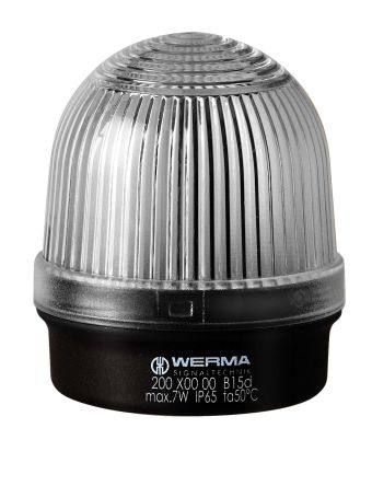 Werma 200 Series Clear Continuous lighting Beacon, 12 → 230 V, Base Mount, Filament Bulb, IP65 [200.400.00]; 251-7997